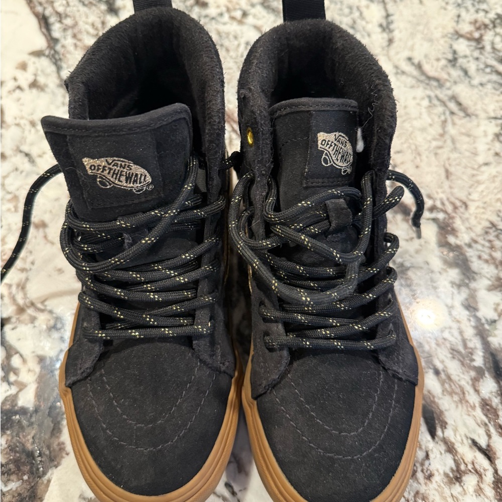 VANS Sk8-Hi MTE Black Brown Suede High Top Sneakers Unisex Kids Size 2